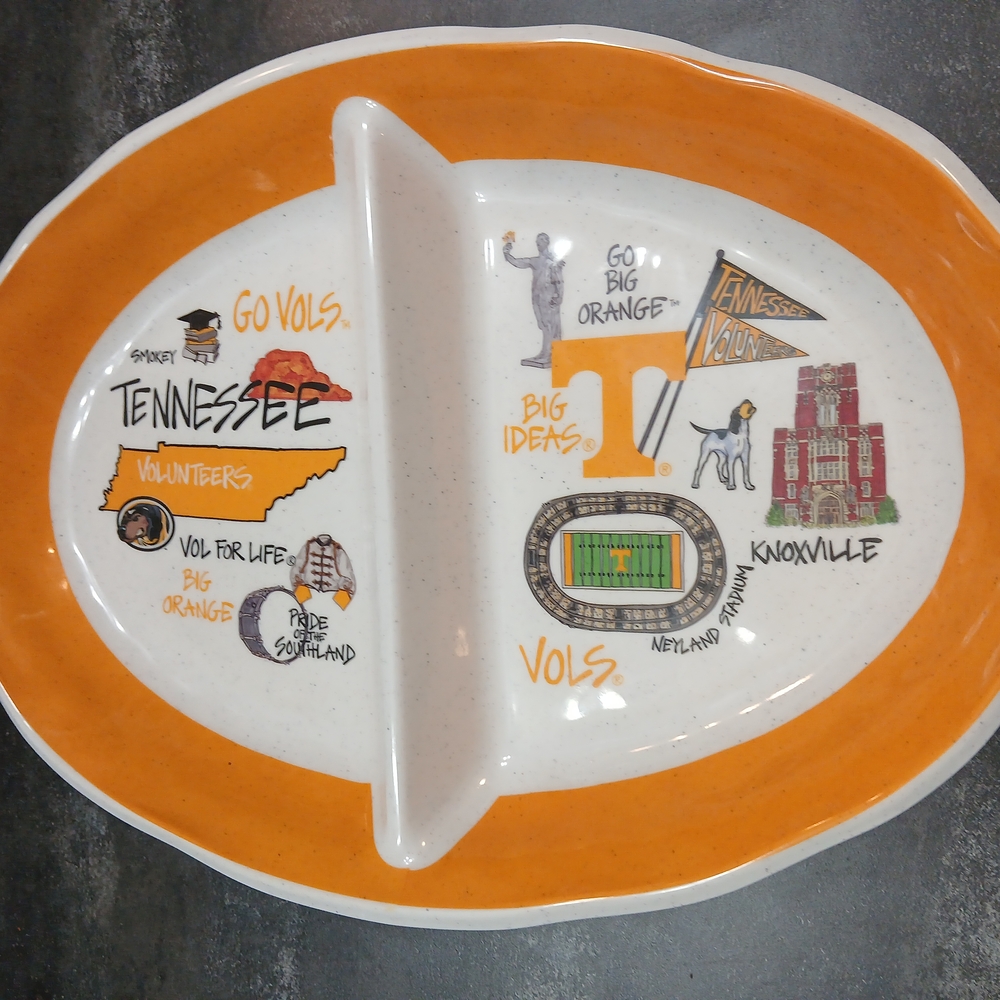 University Of Tennessee Volunteers Divided Serving Platter By Magnolia Lane
